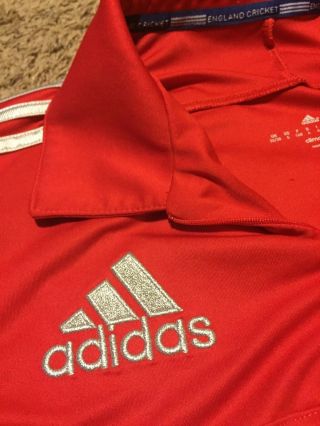 Rare England Cricket Adidas Jersey Climacool Authentic Red United Kingdom 4
