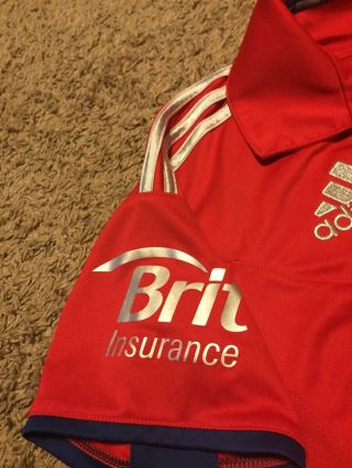 Rare England Cricket Adidas Jersey Climacool Authentic Red United Kingdom 5