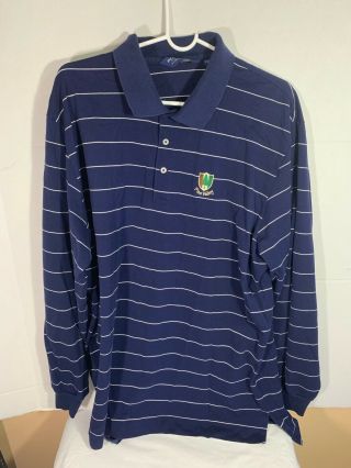 Rare Ralph Lauren Pine Valley Golf Club Polo Golf Polo 2xl Ls Blue Striped