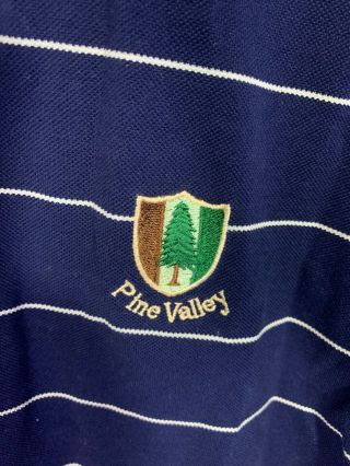RARE Ralph Lauren Pine Valley Golf Club Polo Golf Polo 2XL LS Blue Striped 5