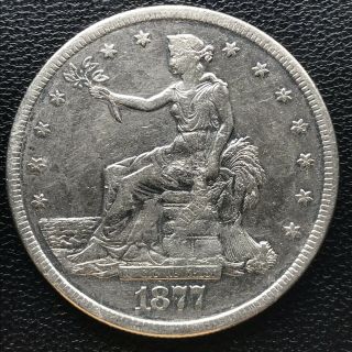 1877 S Trade Dollar $1 Silver Very Rare Better Grade Chopmarked 16898
