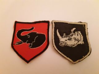 Rhodesian Bush War Brigade 1 And 2 Badges / Patches - Rhodesia - Rare