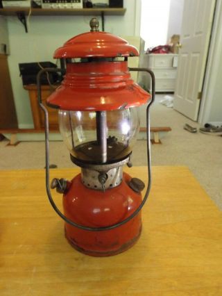 Coleman Vintage 200a Lantern Red 6/61 W/rare Storage Tray And Flint Lighter