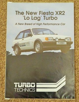 Very Rare Ford Fiesta Xr2 Lo Lag Turbo By Turbo Technics Brochure 1986 - 1987