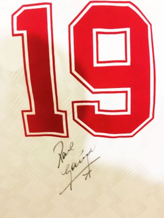 Rare Paul Gascoigne Signed 1990 Shirt Autograph England Spurs Photo Proof
