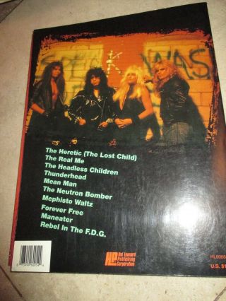 W.  A.  S.  P.  - The Headless Children - tab book - 1990 Hal Leonard - Rare & OOP 2
