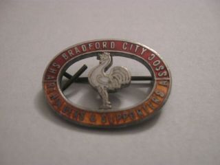 Rare Old Bradford City Football Club Shareholders Enamel Brooch Pin Badge