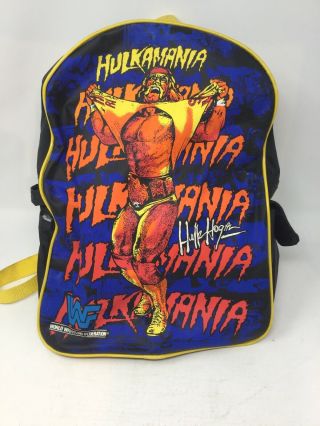 Vintage Wwe Hulk Hogan Hulkamania Backpack Wwf Wcw Tna Rare