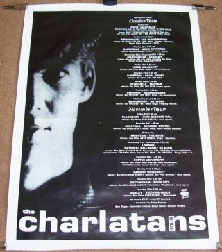 The Charlatans Britpop Indie Stunning Rare Paris & Uk Tour Poster Oct & Nov 1990