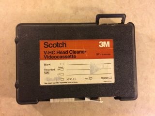 Vintage Scotch 3m V - Hc Vhs Head Cleaner Cassette In Case Rare