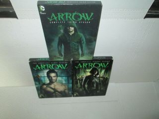 Dc Comics Arrow - The Complete Season 1 2 & 3 Rare Dvd Set 15 Disc Steve Amell