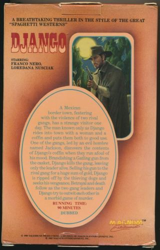 Django Franco Nero Spaghetti Western Classic Magnum Video Big Box VHS Rare 2