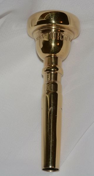 Bach York 10 1/2cw Trumpet Mouthpiece 27 Throat Gold Plate Rare Small Letter