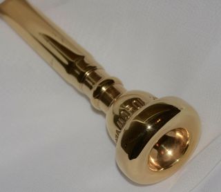 BACH YORK 10 1/2CW trumpet mouthpiece 27 throat GOLD PLATE rare small letter 4