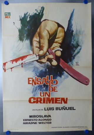 1965 Ensayo De Un Crimen Rare Spanish Poster Luis BuÑuel (luis Bunuel)