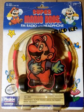 Rare 1989 Mario Bros Fm Radio With Headphone Nintendo In Package