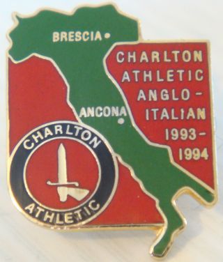 Charlton Athletic Fc Rare 1993 - 94 Anglo Italian Badge Stud Fitting 19mm X 25mm