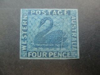 Western Australia Stamps: 4d Blue Imperf - Rare (f273)