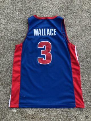 Rare Vintage Ben Wallace Detroit Pistons NBA Nike Team Men ' s Jersey Size L 8