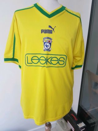 Vintage Retro Rare Cardiff City Fc Leeks 2002 - 2003 Yellow Football Shirt Size L
