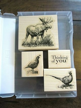 STAMPIN UP WALK IN THE WILD Deer Pheasant Thinking Of You RARE RETIRED 2