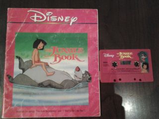Disney The Jungle Book Read Along Book,  Cassette Gcon Rare 90s Bare Necessities