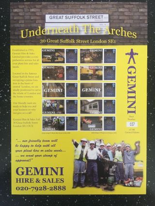 Very Rare Sheet.  Gemini Hire Sheet From Ridgewood.  Only 100 Printed.  Hard To Buy