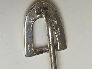 GUCCI Rare Vintage 1970 ' s Sterling silver stick pin equine stirrup motif 5