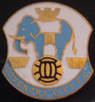 Coventry City Fc Rare Vintage Club Crest Badge Brooch Pin In Gilt 24mm X 27mm