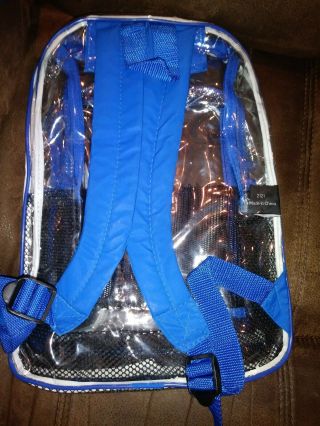 VTG RARE Mandy Moore Epic Book Bag Back Pack Many Zippers Clear Transparent 3