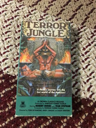 Terror In The Jungle Vhs Rare Horror Release Bottom Flap Academy Cannibal