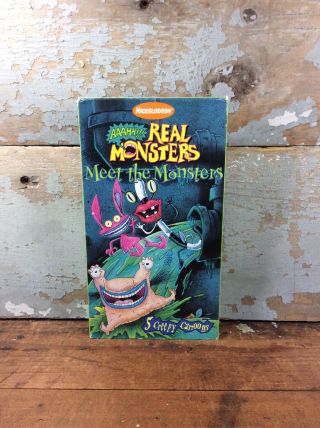 Rare Aaahh Real Monsters Vhs 1997 Nickelodeon: Meet The Monsters Vhs