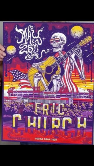 Eric Church Nashville Tn May 2019 Show Poster Print Rare Tennessee