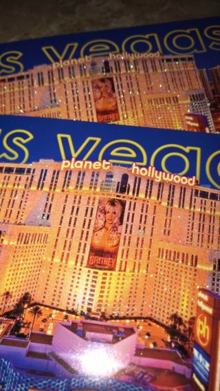 2 Britney Spears Sparkly Post Cards Las Vegas Piece Of Me Planet Hollywood Rare