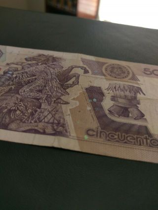 50,  000 Pesos Bill (1990 Series),  RARE in Circulated 7/10 3
