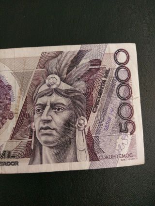 50,  000 Pesos Bill (1990 Series),  RARE in Circulated 7/10 5