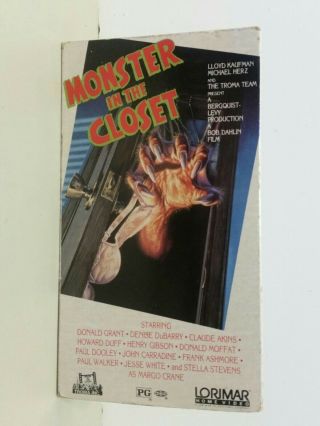 Monster In The Closet (vhs 1987,  Troma Team,  Lorimar) Donald Grant Rare