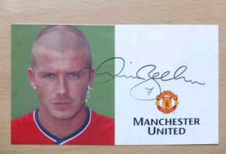2000 - 02 David Beckham Signed Manchester United Club Card - Very Rare (15687)