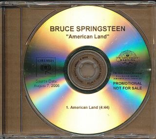 Bruce Springsteen American Land Mega Rare Promo Acetate Cd Single 