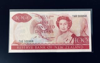 Zealand 100 Dollars Xf 1989 P175b Very Rare High Value /