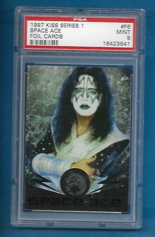 Kiss Ace Frehley Psa 9 Collector Card With The Rare Gene Simmons Back