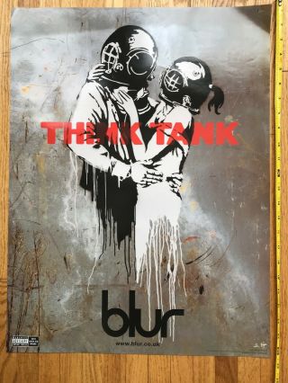 2 Blur - Think Tank Banksy Rare Promo Posters 2003 Rare With Stickers