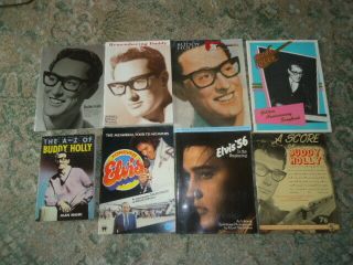 Joblot X8 Rare Buddy Holly Elvis Presley 56 Ephemera A Score,  Guitar,  Biography