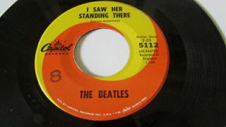 THE BEATLES RARE 45 & PIC SLEEVE CAPITOL SWIRL LABEL 5112 I WANT TO HOLD 3