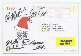 MR.  BIG FAN CLUB CHRISTMAS CARD 1993 RARE LAST ONE 2