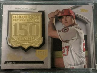 2019 Topps Commemorative Medallion Mike Trout Angels D 150 Rare
