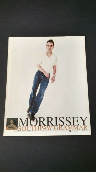 Morrissey " Southpaw Grammer " (1995) Rare Print Promo Poster Ad