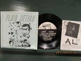 Plaid Retina Lookout No 7 Record & Insert Rare Punk Rock 45 Rpm Ex,  /n/m