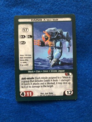 Battletech Cards Ccg/tcg Daishi A Unlimited Edition Rare