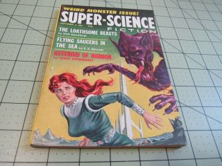 - Science Fiction 10/1959 Pulp Era Sf Digest Rare Weird Monster Issue